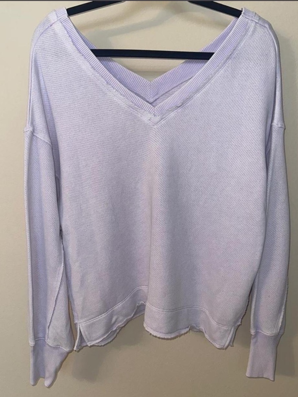 American Eagle Outfitters Pale Lavender V-Neck Sweater